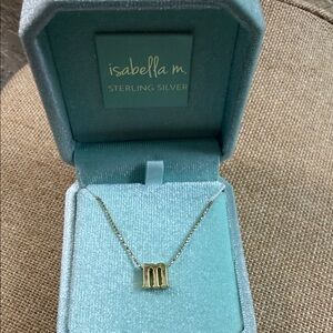 Isabella M Gold Initial Necklace